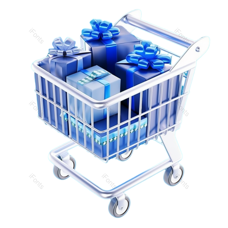 元素图片,网上购物元素,插画PNG,蓝色免抠素材